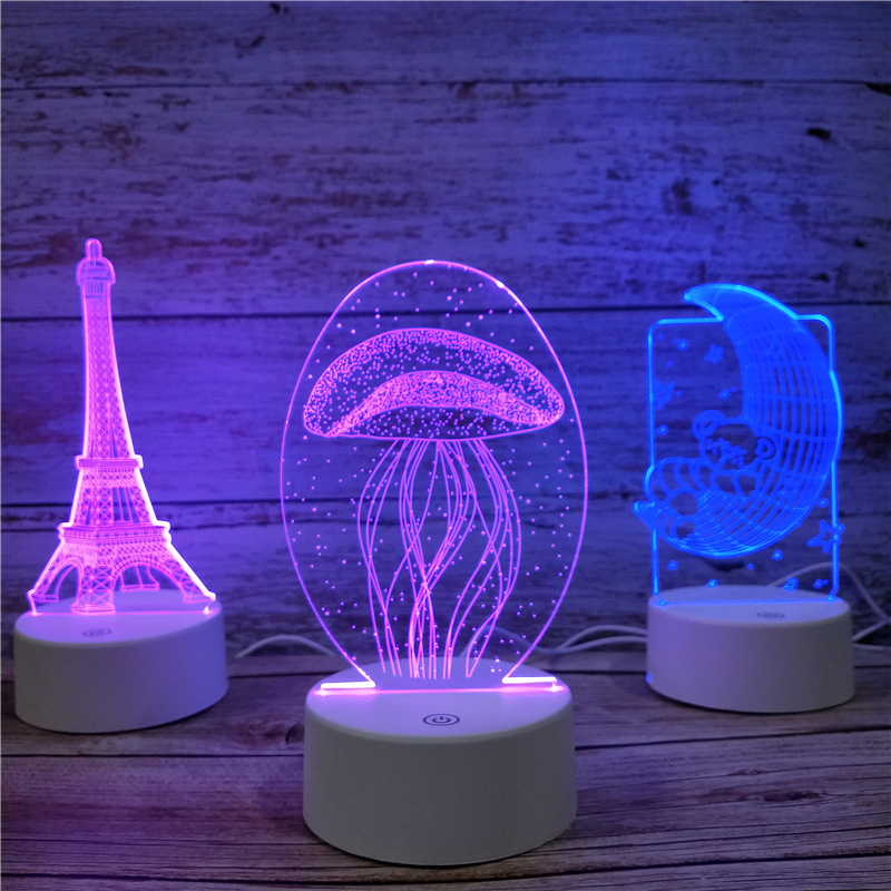 Luz Noturna LED de Natal para Bebês e Crianças 3D Lâmpada de Quarto para o Natal