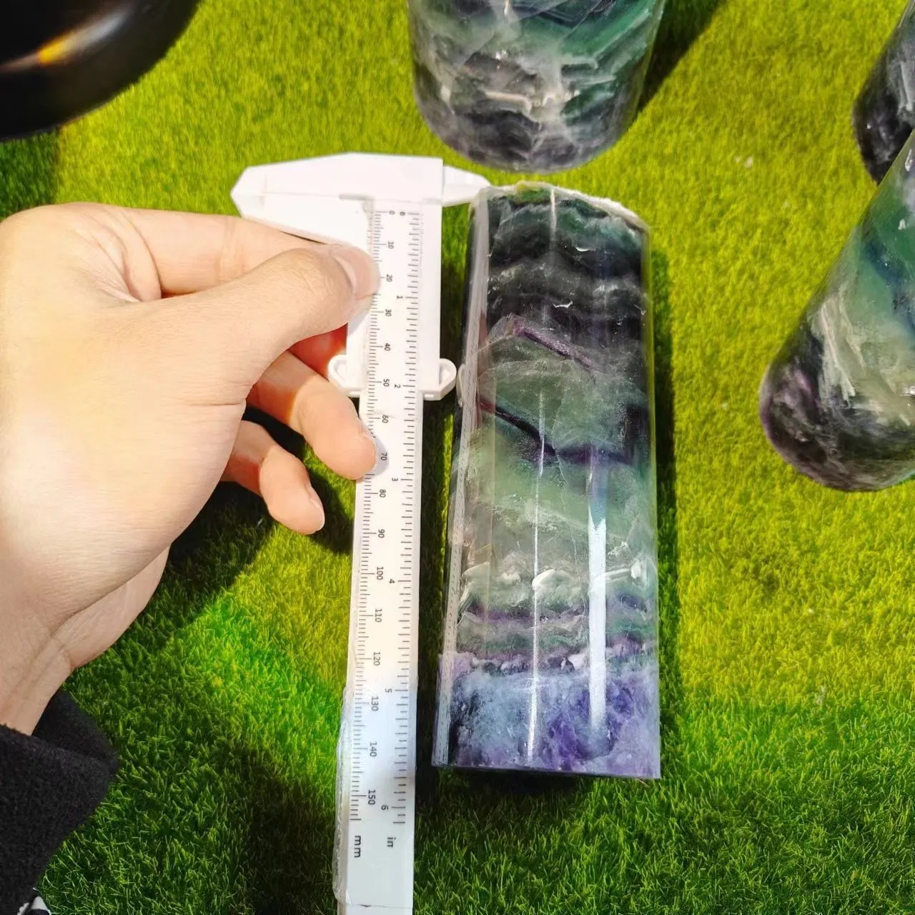 Lâmpada de Fluorita Natural Esculpida à Mão de Alta Qualidade por Atacado para Decoração de Casa