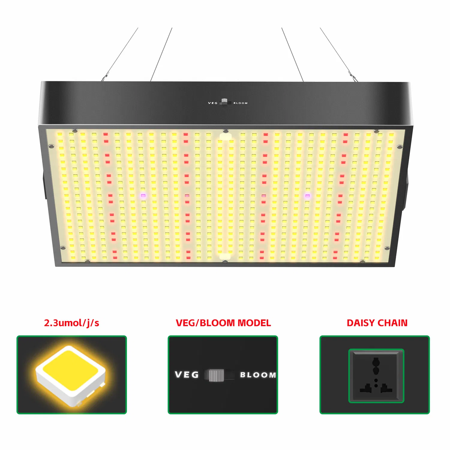 Tp 150W Placa Quântica LED para Cultivo Interno Espectro Completo Suculentas Cactos Alta Emissão de Vermelho IP54 Estufa de Plantas 100W 30W