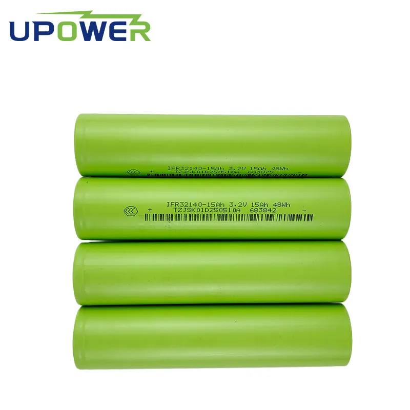 بطارية ليثيوم أيون أسطوانية LiFePO4 3.2V 15ah طاقة دورات عميقة قابلة لإعادة الشحن