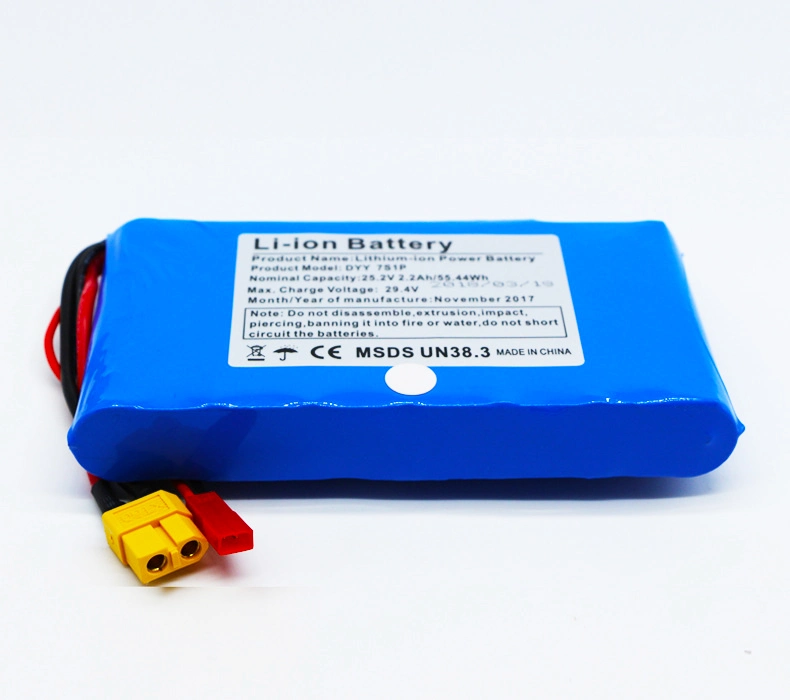 تخصيص مصنع قابل لإعادة الشحن 7s1p 18650 حزمة أيون الليثيوم 7.4V 2200mAh حزمة بطارية أيون الليثيوم