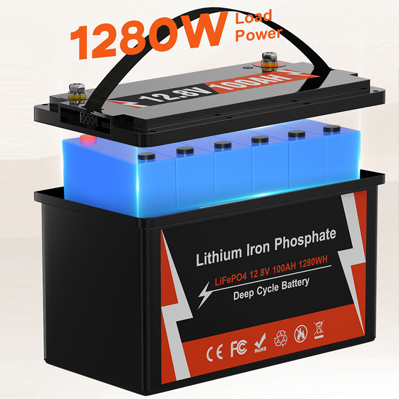 12V100ah LiFePO4 12.8V بطارية فوسفات الحديد ليثيوم أيون لبطاريات التخييم والقوارب البحرية خلايا درجة أ