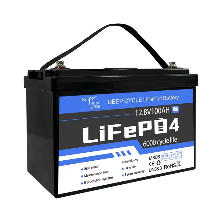 12V100ah LiFePO4 12.8V بطارية فوسفات الحديد ليثيوم أيون لبطاريات التخييم والقوارب البحرية خلايا درجة أ