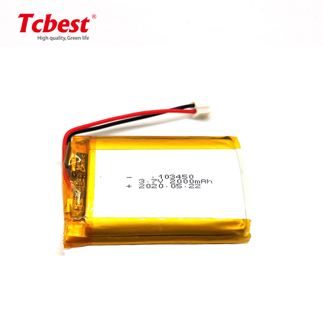 بطارية ليثيوم بوليمر عالية الجودة 3.7V لدرون 103450 2000mAh للدراجات الكهربائية/ عربات الجولف مع Ntc/ هليكوبتر كوادكوبتر