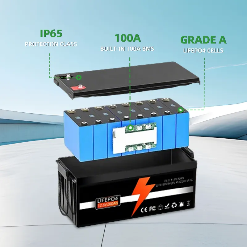 بطارية ليثيوم أيون 12.8V 100ah 200ah 300ah بطارية ليثيوم قابلة للشحن للطاقة الشمسية لنظام احتياطي للطاقة الشمسية للمركبات البحرية والاتصالات