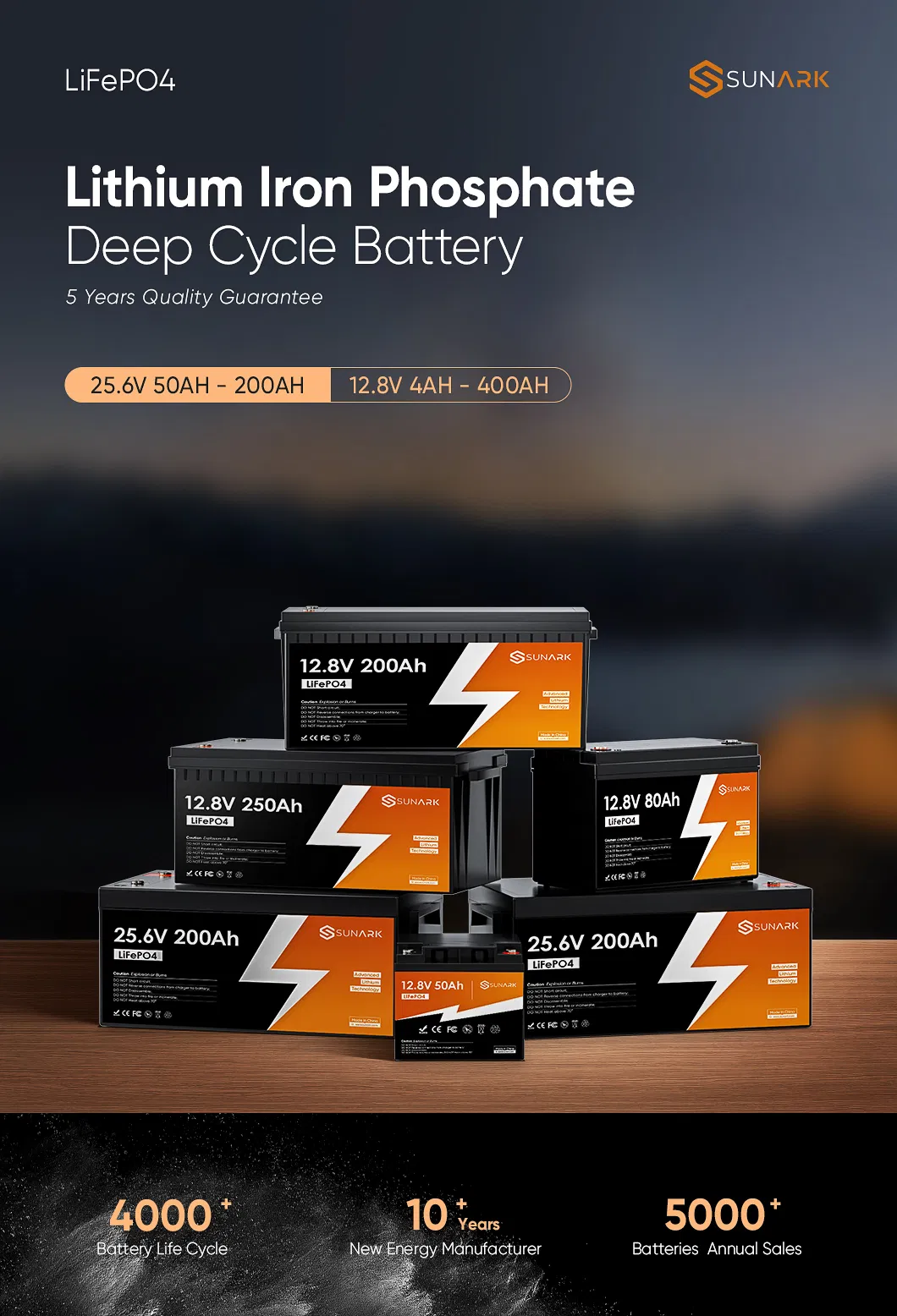 بطارية ليثيوم دائرية عميقة 100AMP 24 فولت 24V 100ah LiFePO4 حزمة بطارية