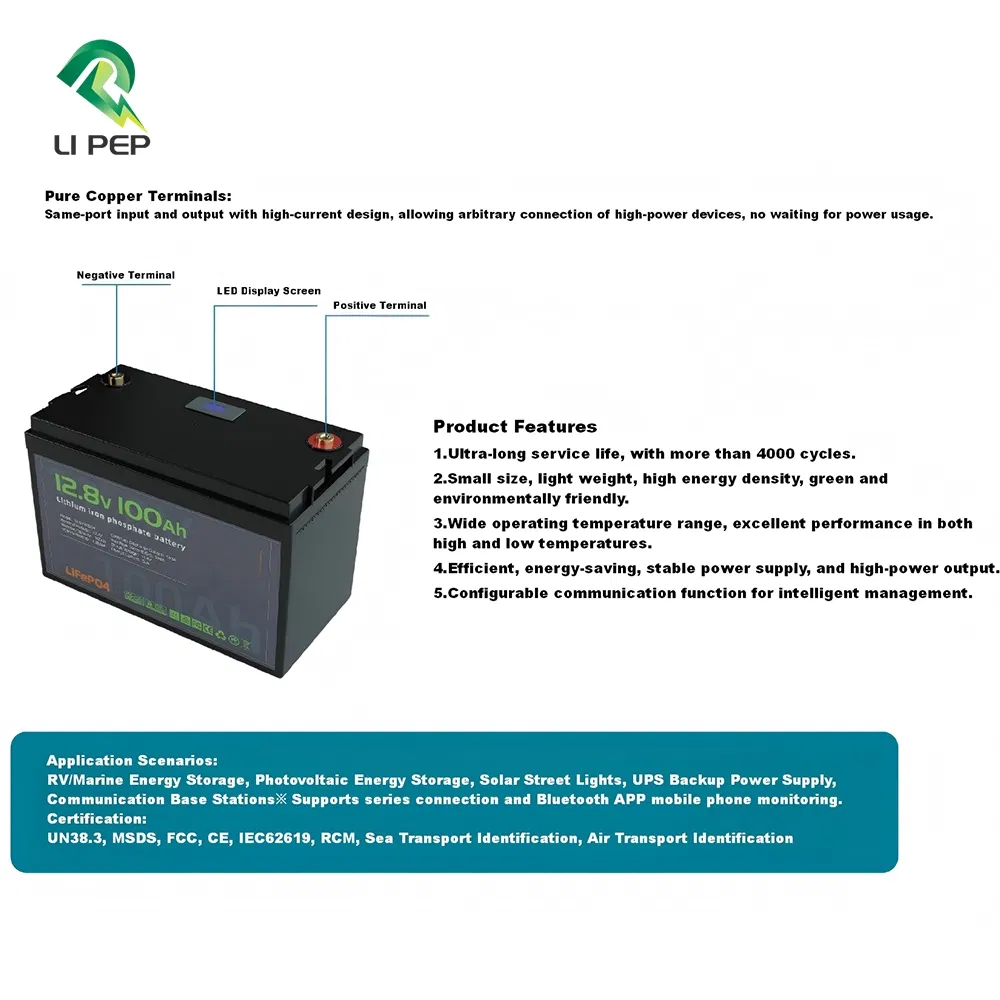 بطاريات شمسية قابلة لإعادة الشحن دورة عميقة 12V/24V/48V 100/200ah بديل محمول لحمض الرصاص LiFePO4 حزمة خلايا تخزين شمسية ليثيوم بطارية ليثيوم أيون شمسية