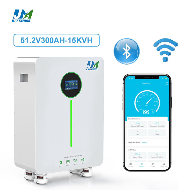 جهاز تخزين الطاقة الشمسية المنزلية لبطارية أيون الليثيوم 51.2V 300ah Battery15kwh LiFePO4