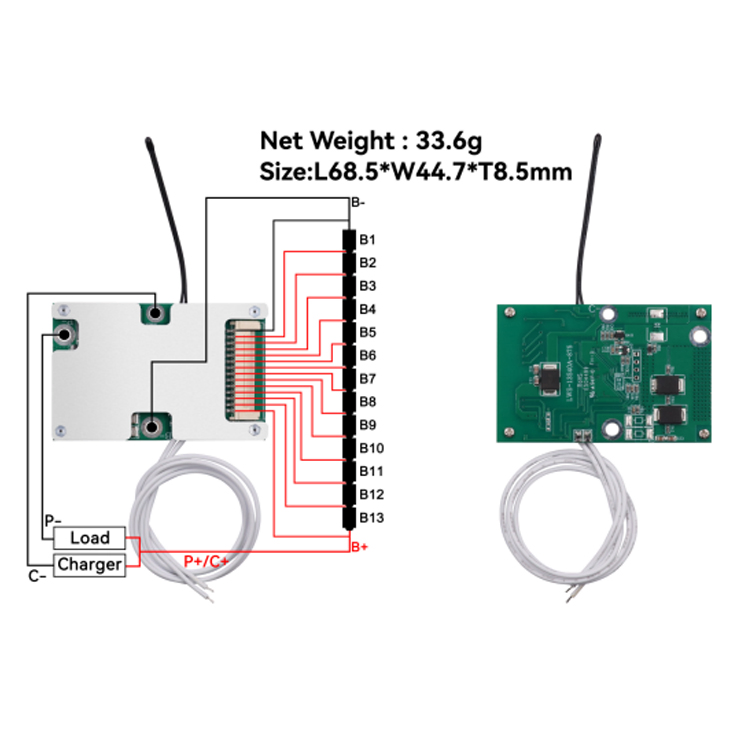 تصنيع نظام إدارة البطارية الذكي PCB لنظام إدارة البطارية ليثيوم أيون LiFePO4 BMS 13s لحزم البطاريات الليثيوم