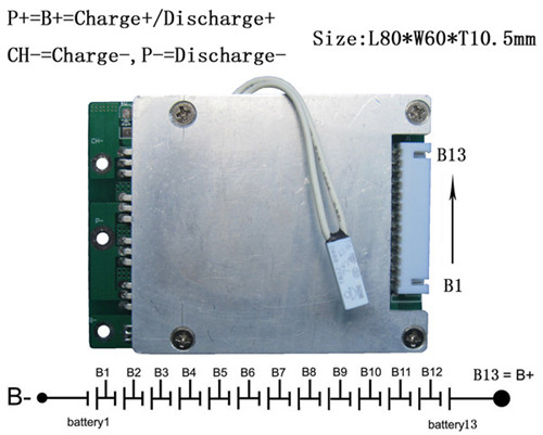 نظام إدارة بطارية PCM مخصص 13s 15A 48V ليثيوم أيون 13s LiFePO4 BMS