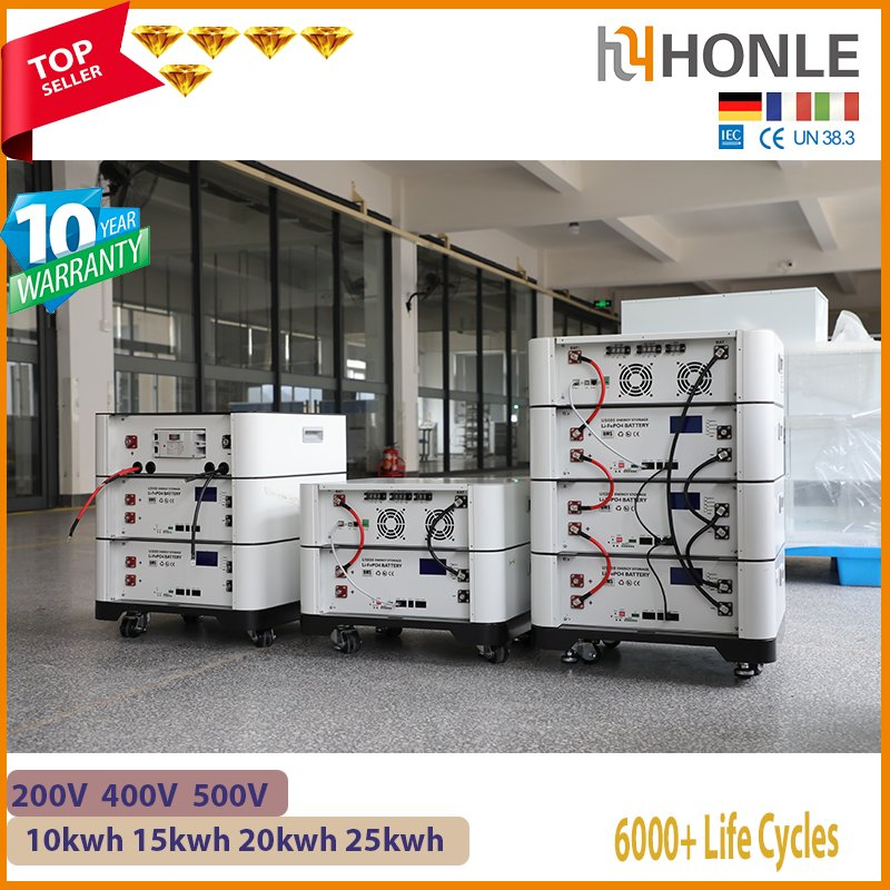 هونلي LiFePO4 بطارية ليثيوم 51.2V 100 200 300 400 أمبير ساعة نظام تخزين الطاقة المنزلية من الألواح الشمسية UPS بنك الطاقة 5kw 10kw