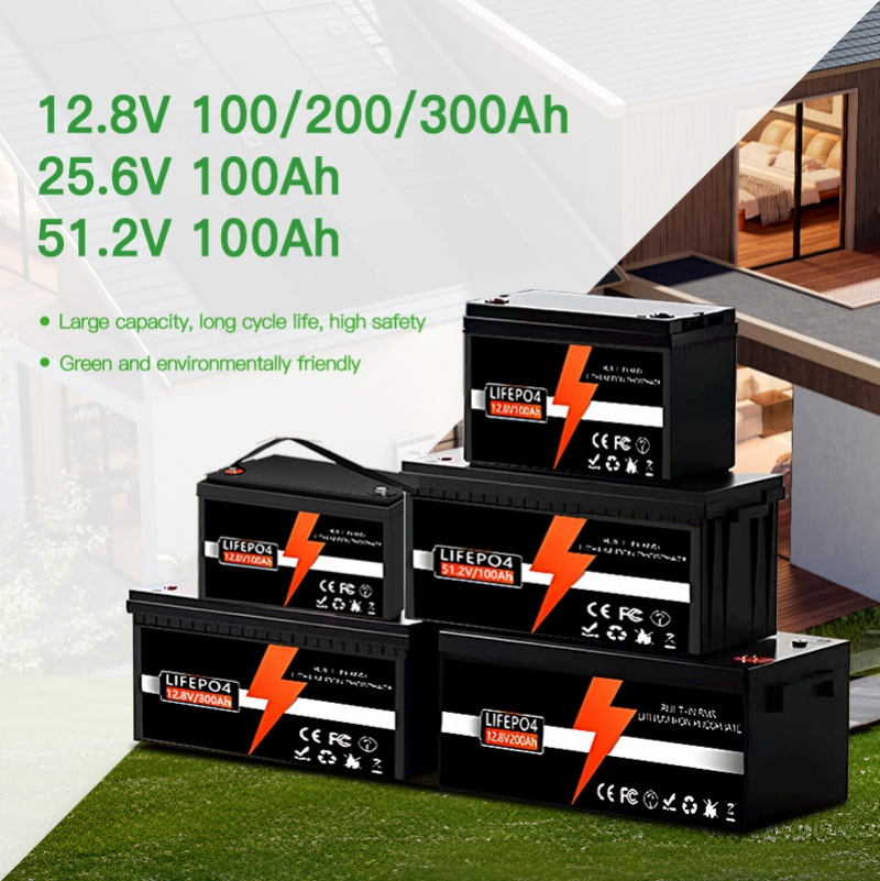 بطارية ليثيوم أيون 12.8V 100ah 200ah 300ah بطارية ليثيوم قابلة للشحن للطاقة الشمسية لنظام احتياطي للطاقة الشمسية للمركبات البحرية والاتصالات
