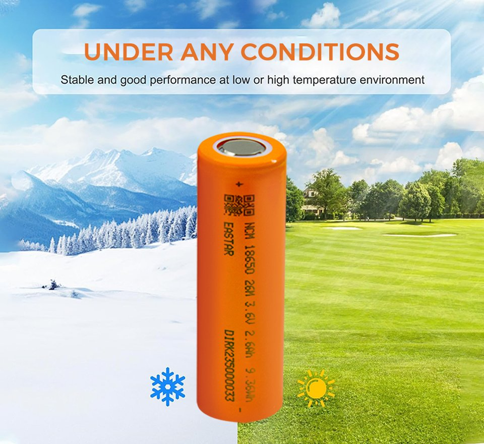 18650 بطارية ليثيوم أيون 3.7V 2600mAh بطارية قابلة لإعادة الشحن عالية السعة