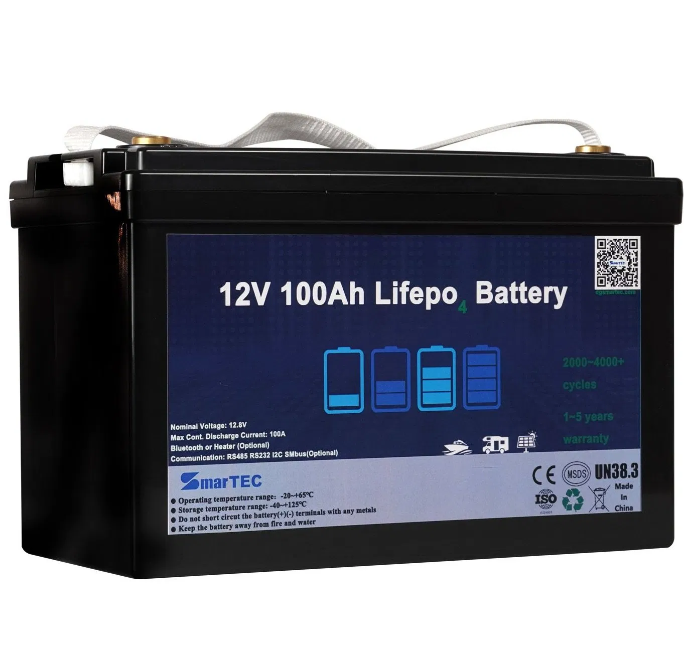 17 سنوات الشركة المصنعة لبطاريات الليثيوم 12V 100A 200ah 300ah LiFePO4 بطاريات لتخزين الطاقة الشمسية/ RV/ عربة جولف