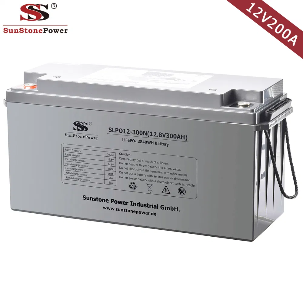 12V300ah بطارية ليثيوم قابلة لإعادة الشحن LiFePO4 تخزين الطاقة 12V بطارية شمسية ليثيوم