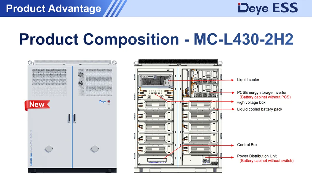 Mc-L430-2h2 نظام تبريد سائل 200kwh بطارية ليثيوم شمسية لتخزين الطاقة التجارية والصناعية