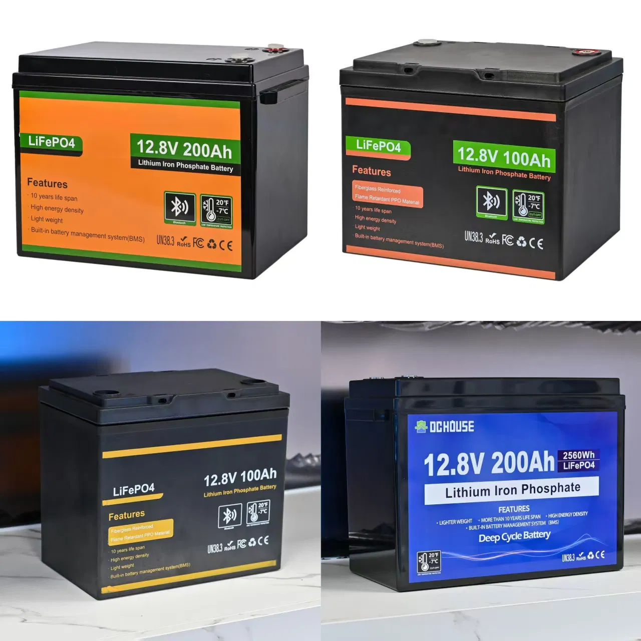 12.8V 20ah LiFePO4 حزمة بطارية دورة عميقة