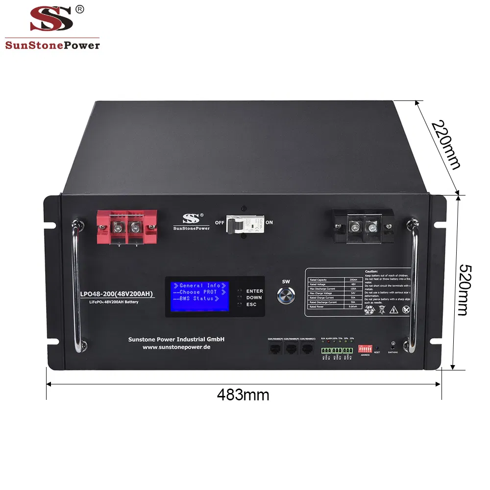 48V 200ah بطارية ليثيوم أيون قابلة لإعادة الشحن LiFePO4 بطارية ليثيوم