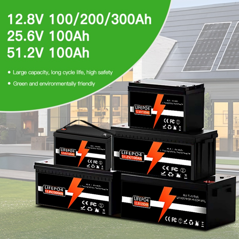 بطارية ليثيوم أيون 12.8V 100ah 200ah 300ah بطارية ليثيوم قابلة للشحن للطاقة الشمسية لنظام احتياطي للطاقة الشمسية للمركبات البحرية والاتصالات