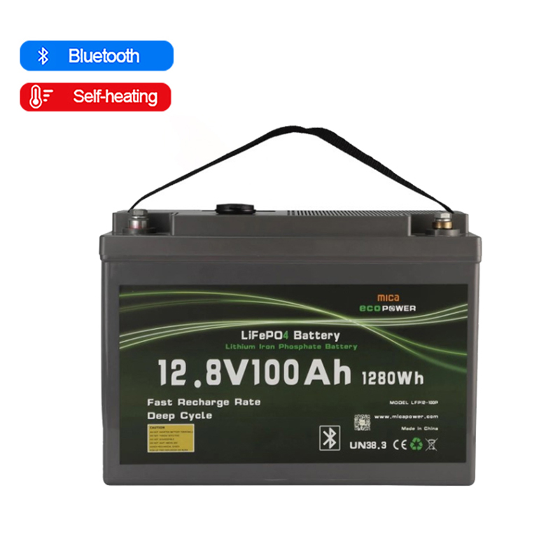 بطاريات ليثيوم أيون 12V 12.8V 100ah LiFePO4 /LFP/حزم بطاريات ليثيوم أيون لتخزين الطاقة تخزين الطاقة الشمسية/عربة/قارب بحري مع تطبيق بلوتوث للمراقبة