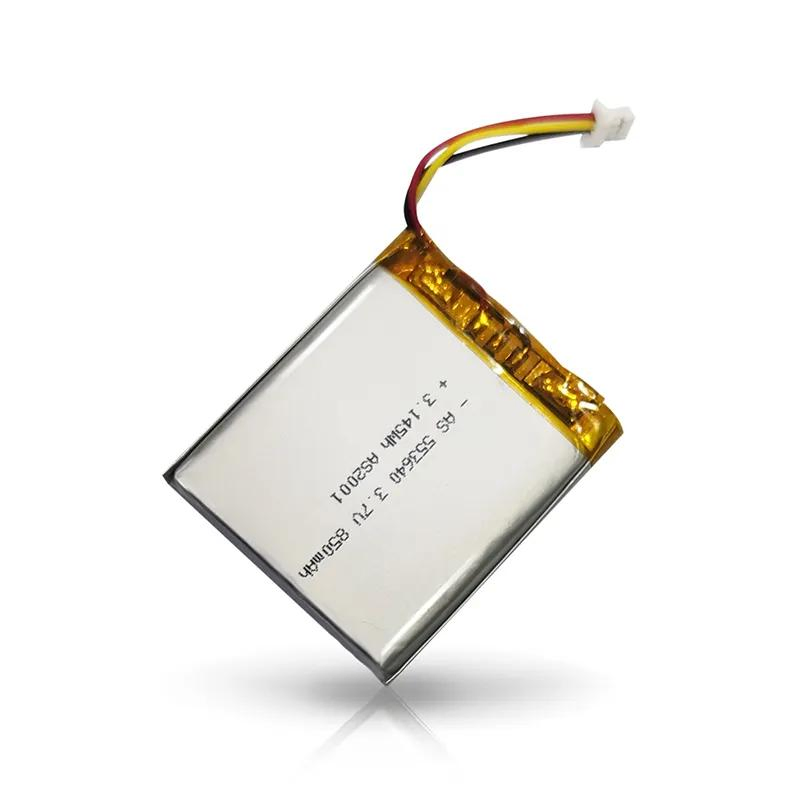 بطارية ليثيوم بوليمر قابلة لإعادة الشحن 553640 3.7V 850mAh مع UL1642/UL2054/CB (17) /CCC/Kc/Un38.3/Wercs/CE