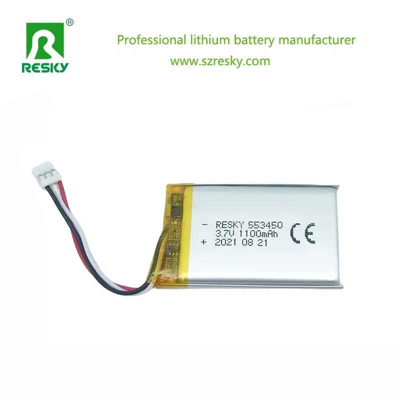 بطارية ليثيوم أيون بوليمر قابلة لإعادة الشحن 553450 1100mAh 4.08wh