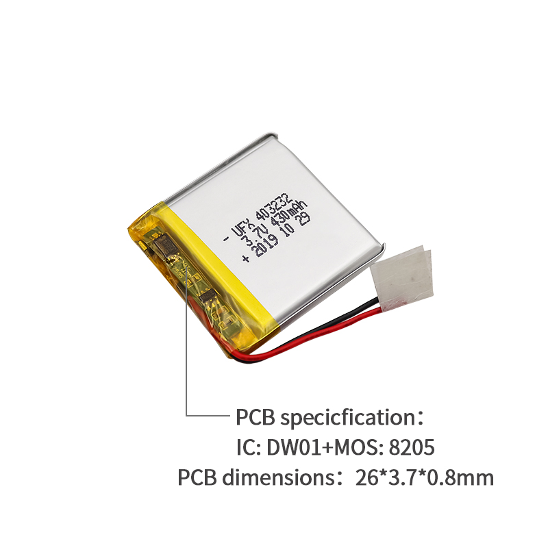 بطارية ليثيوم بوليمر قابلة لإعادة الشحن Ufx403232 3.7V 430mAh للأجهزة القابلة للارتداء مع MSDS