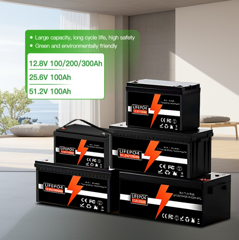 بطارية ليثيوم أيون 12.8V 100ah 200ah 300ah بطارية ليثيوم قابلة للشحن للطاقة الشمسية لنظام احتياطي للطاقة الشمسية للمركبات البحرية والاتصالات