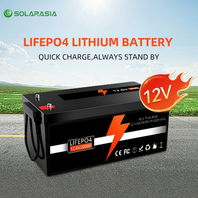 بطارية ليثيوم أيون 12.8V 100ah 200ah 300ah بطارية ليثيوم قابلة للشحن للطاقة الشمسية لنظام احتياطي للطاقة الشمسية للمركبات البحرية والاتصالات
