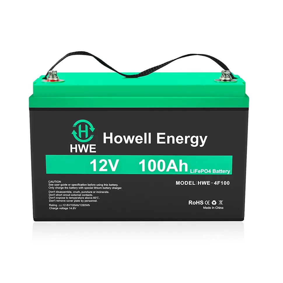 LiFePO4 ليثيوم حديد 12V فولت 100ah حزمة بطارية تخييم RV مركبة ترفيهية بطارية
