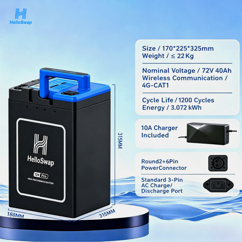 محطة تبديل بطاريات الليثيوم أيون للدراجات النارية الكهربائية والسكوترات 72V 40ah