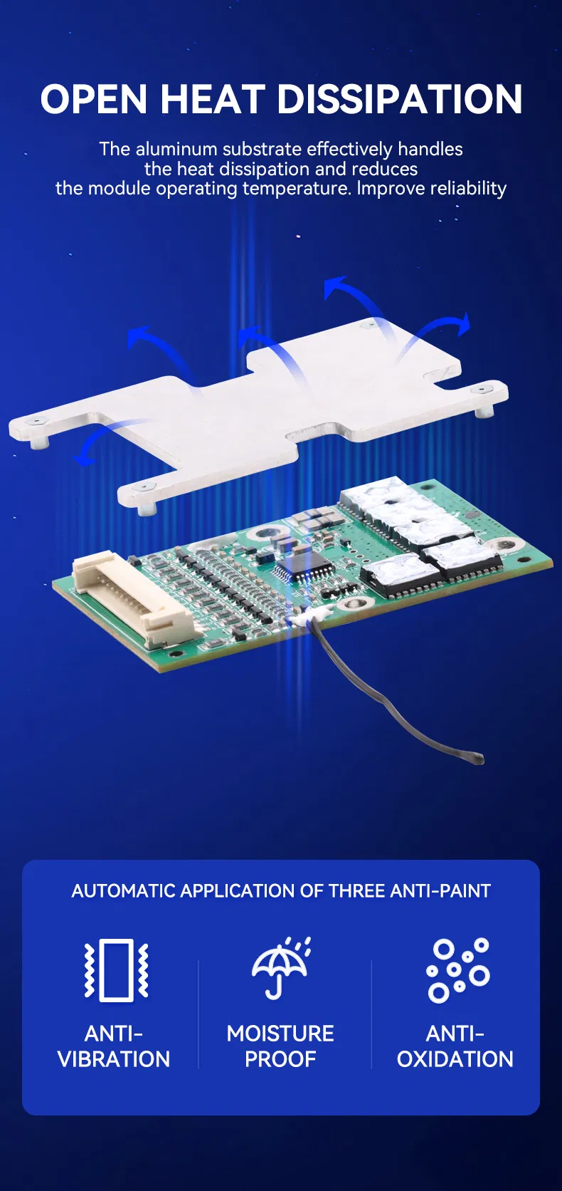 تصنيع نظام إدارة البطارية الذكي PCB لنظام إدارة البطارية ليثيوم أيون LiFePO4 BMS 13s لحزم البطاريات الليثيوم