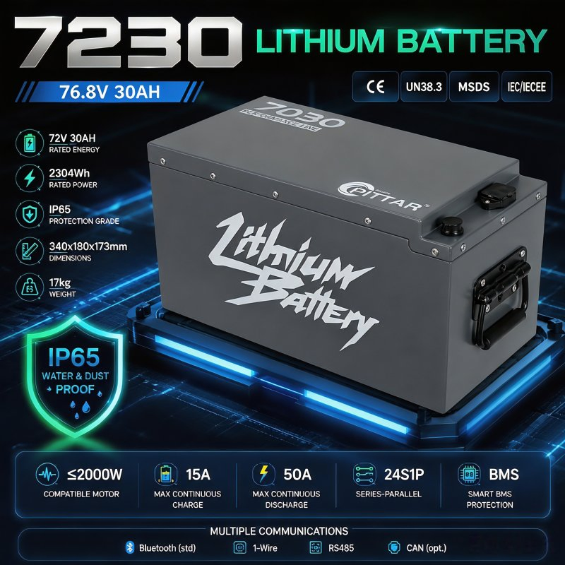 نظام إدارة البطارية الذكي IP65 76.8V 30ah LiFePO4 بطارية السيارة الكهربائية بطارية الدراجة الكهربائية بطارية ليثيوم للدراجة الكهربائية