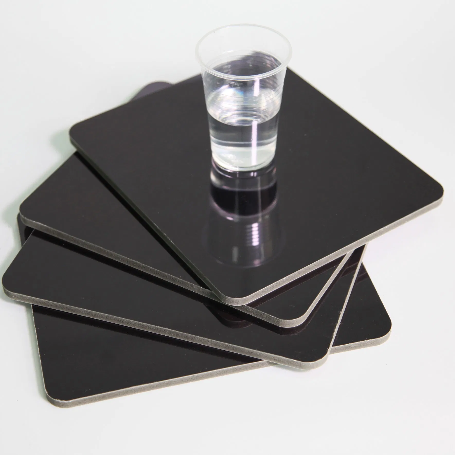 [Henritay] 8mm PVC Marble Wall Panel Mirror Bamboo Wood Fiber Black Carbon Crystal Indoor Building Material