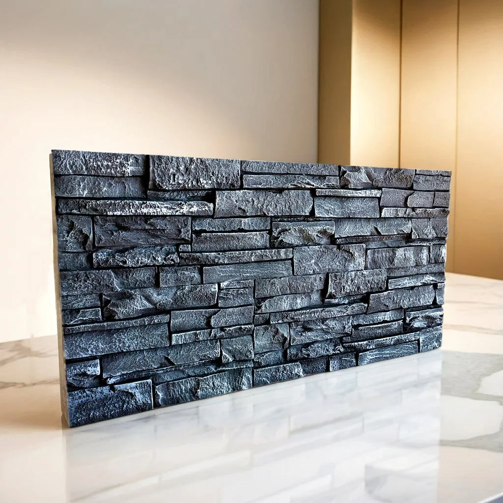 2025 New Design 3D Artifical Stone Wall Panel for Building Material &amp; Exterior Wall Decoration Material New Construction Material with PU Faux Stone Waterproof