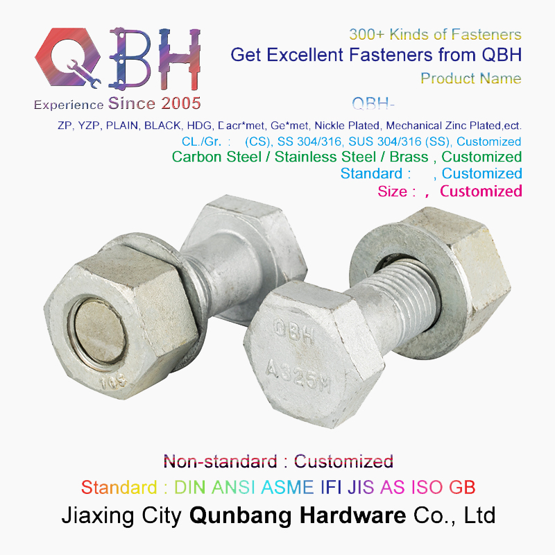 Qbh Excellent Corrosion Resistance ASTM A325 A325m Structural Joints Mating I-Beams Scaffolding Bolt Nut Washer Building Materials