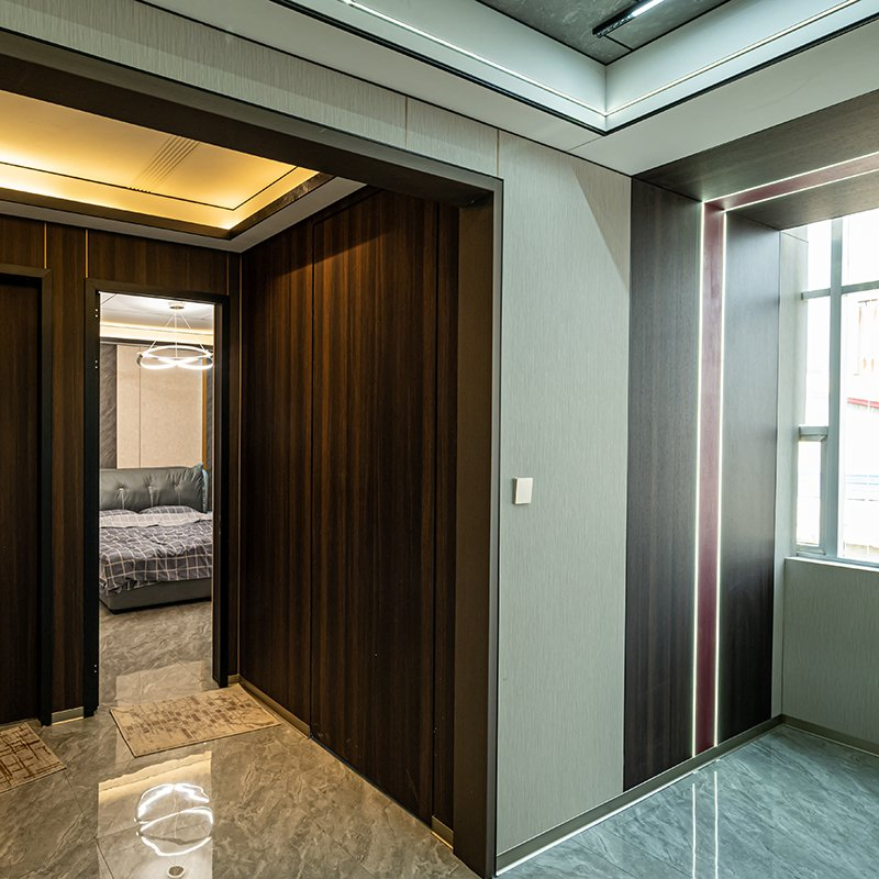 New PVC Customized Bamboo Charcoal Wood Veneer Board Wall Cladding Building Material Chipboard