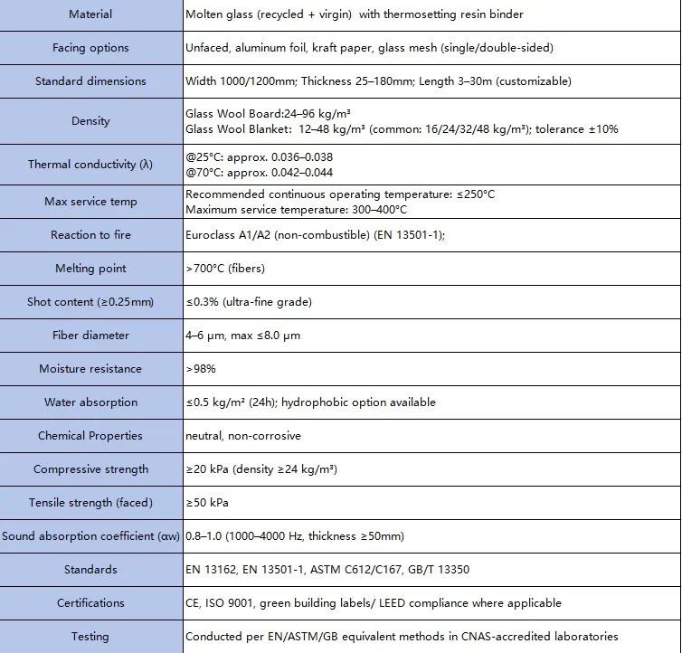 Glass Wool Material Detail
