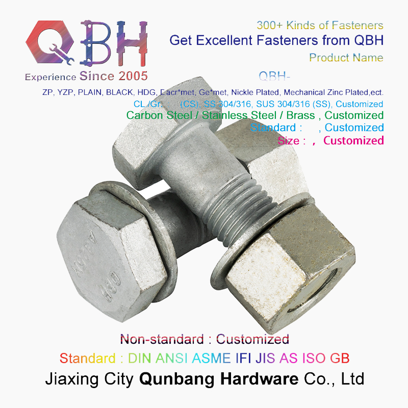 Qbh Excellent Corrosion Resistance ASTM A325 A325m Structural Joints Mating I-Beams Scaffolding Bolt Nut Washer Building Materials