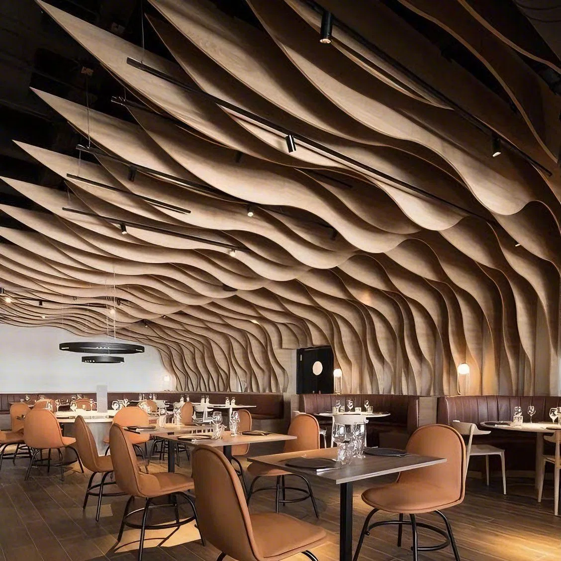 Foshan Manufacturer Metal Ceiling Aluminum Baffle Waves Ceiling Material