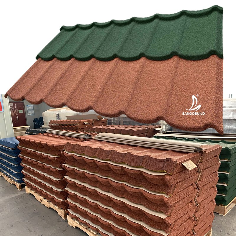 Sangobuild Tudor Design Corrugated Steel Stone Coated Metal Roofing Material