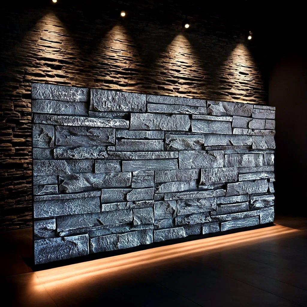 3D PU Stone Wall Panel Artificial Stone Wall Cladding for Villa Exterior Wall Cladding Artificial Stone Cladding Faux Stacked Stone Panels Outdoor Wall Cladding
