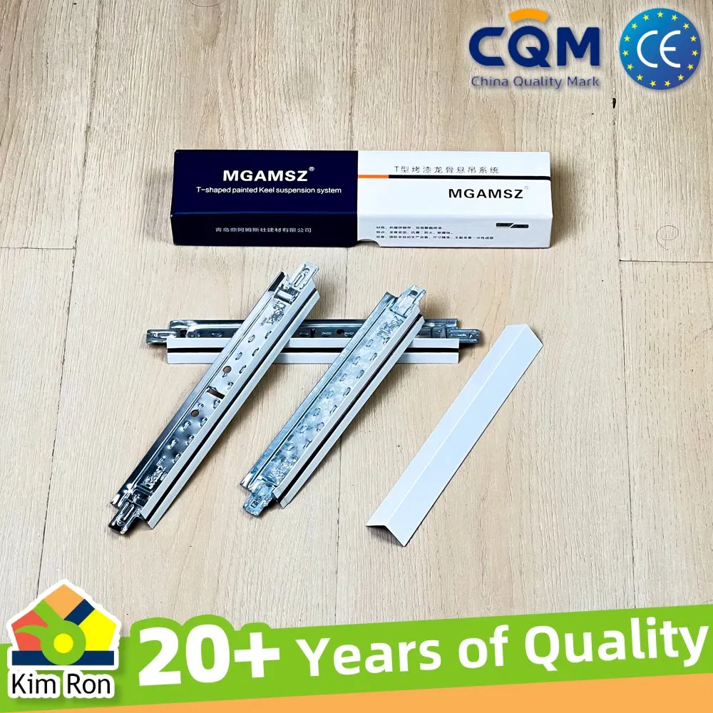 Chinese Low Price Wholesale Suspended Ceiling T-Shaped Grid Flat T-Shaped Grid Keel Ceiling Grille Accessories Widened Metal Steel T Grid System Manufacturer