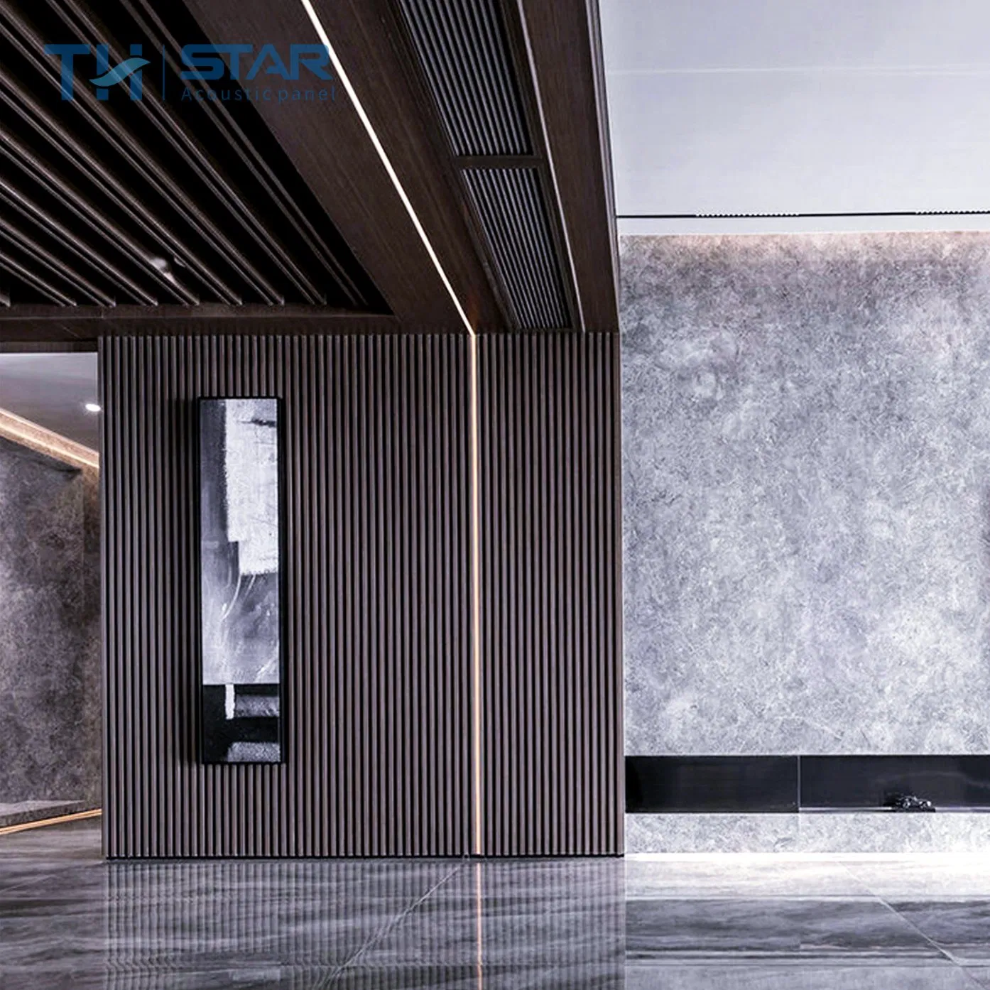 Pet Sound Absorption Slat Board Wall Acoustic Eco MDF Veneer Acoustic Panel