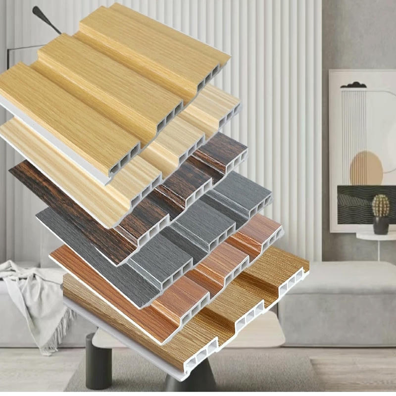 3D Interior Wall Panel Wall Cladding WPC Wall Panel Decorative PVC Panel Bamboo Wholesale Building Material Fluted