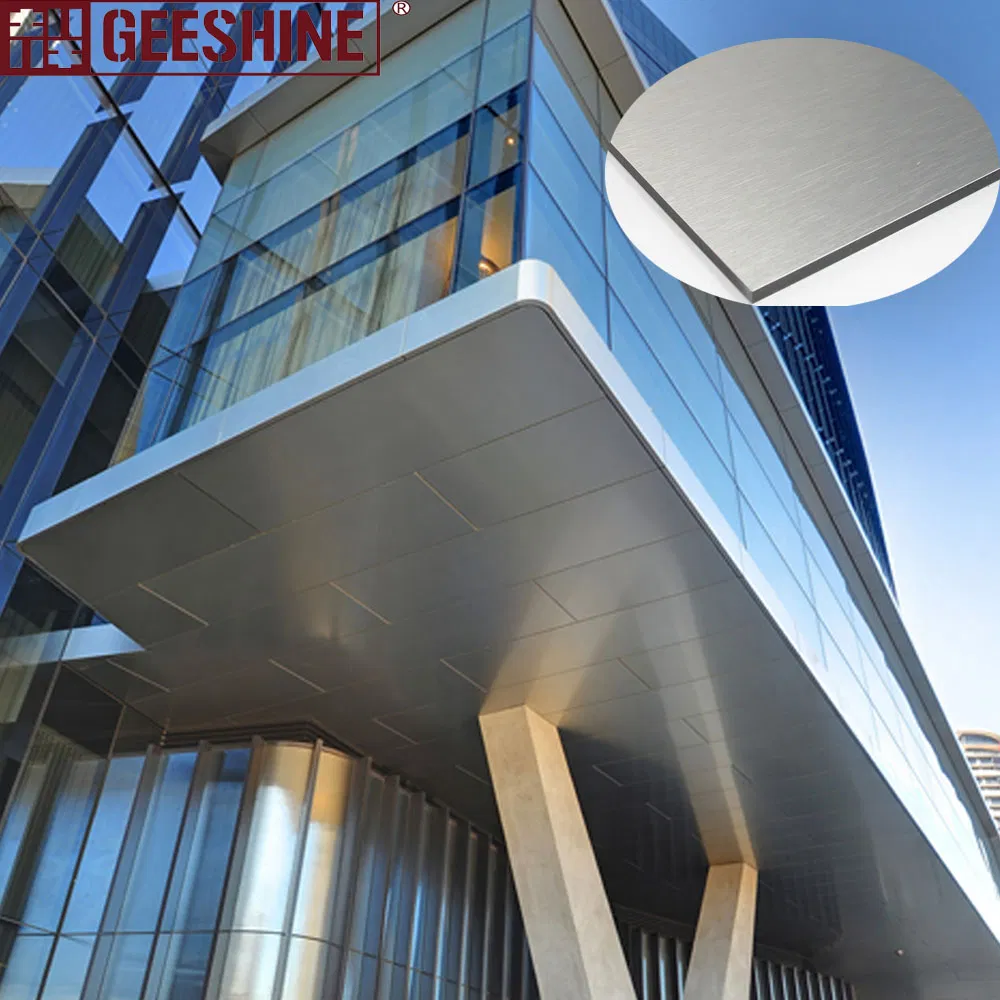 Modern Design Glossy Sliver Color Aluminum Facade Panel PVDF Coating Frb1 Grade Fireproof Aluminum Composite Materials Manufacturer