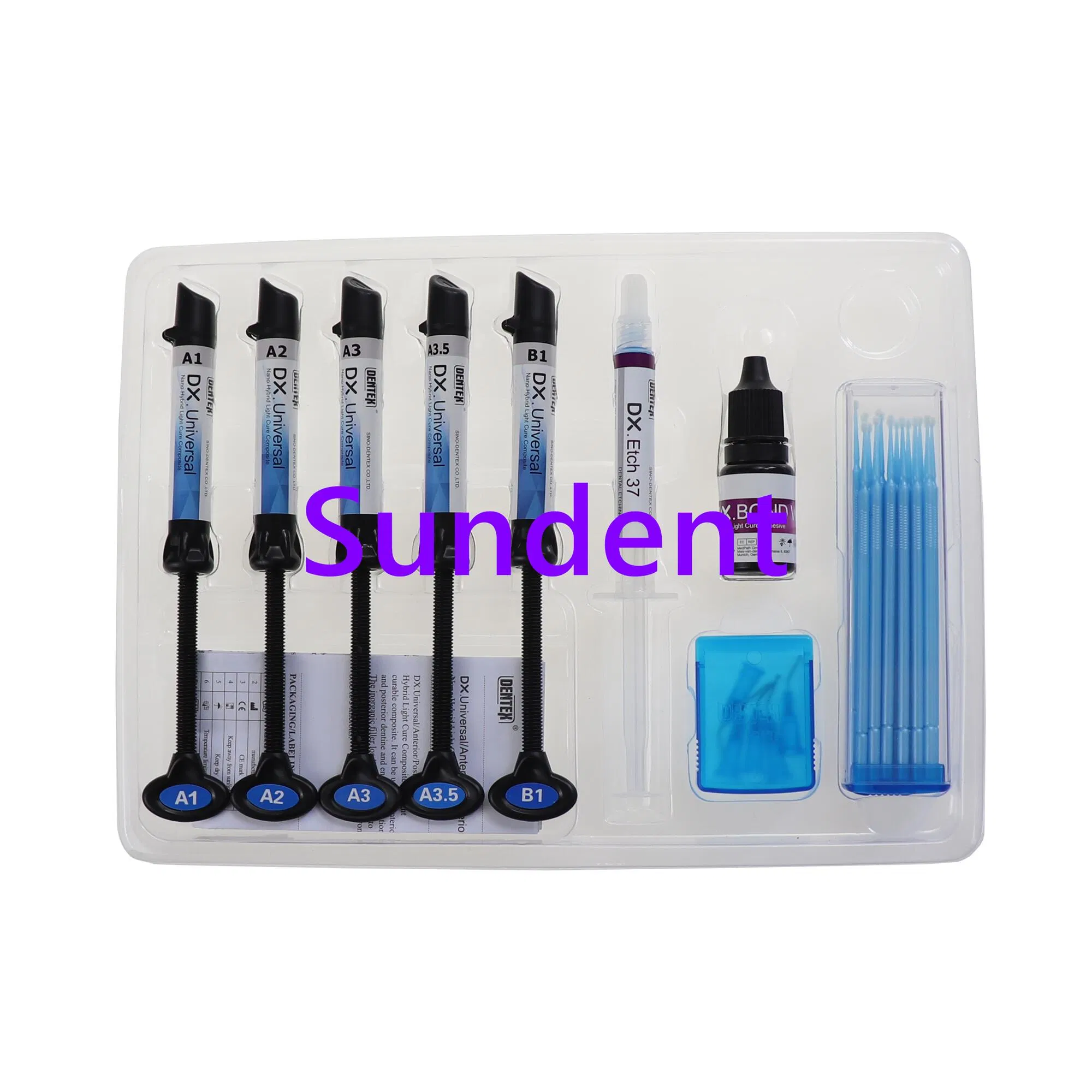 Dentex Universal Light Cure Composite Resin Kit with Bonding Etch Gel Tooth Repair Dental Material