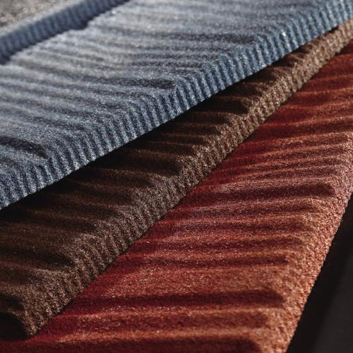 Color Stone Metal Tile Manufacturer Blue Square Slope Roof Building Materials