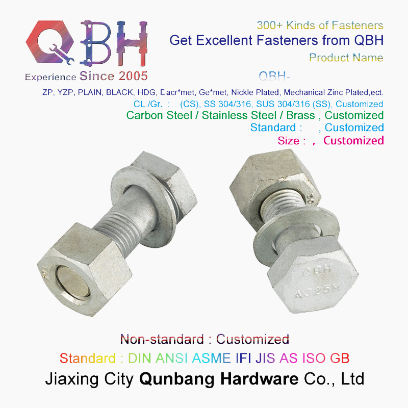 Qbh Excellent Corrosion Resistance ASTM A325 A325m Structural Joints Mating I-Beams Scaffolding Bolt Nut Washer Building Materials