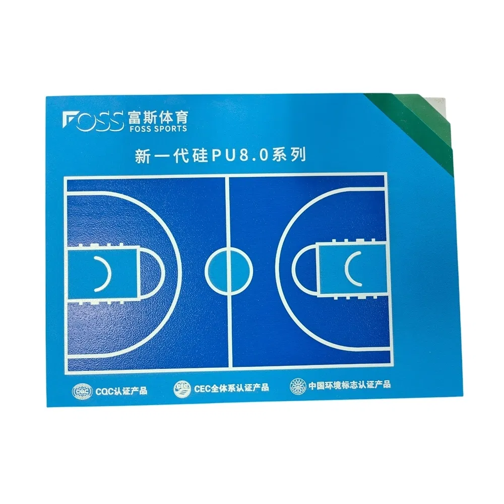 Weatherproof Silicon PU 8.0 New Generation Basketball Sports Court Floor Materials